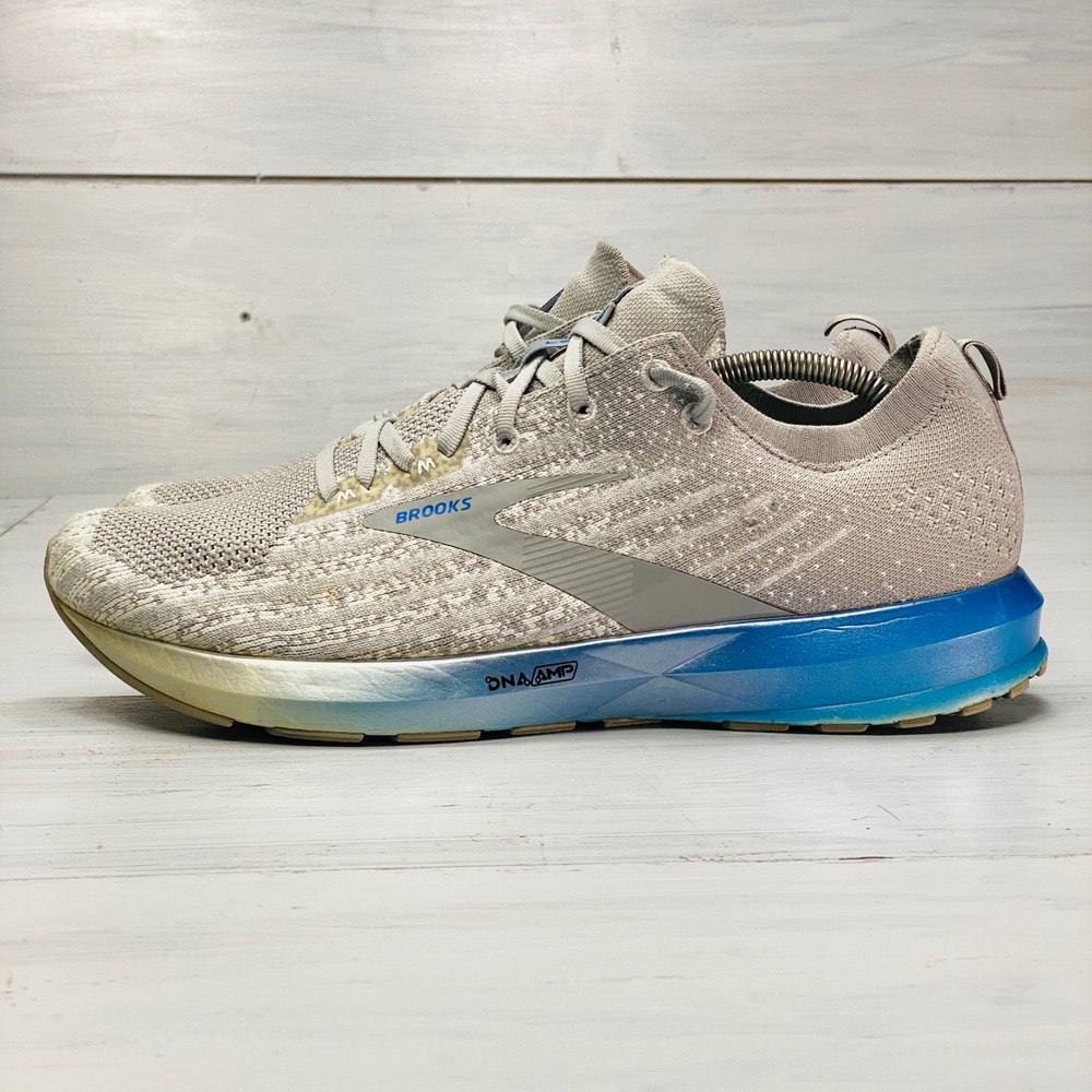 Brooks Levitate 3 Mens 11 Grey Blue DNA AMP Knit Athletic Running Shoes 1103121D